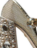 Gold Mesh Crystal Mary Jane Pompa scarpe con tacchi