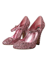 Pink Sequin Mary Jane pompe les talons hauts