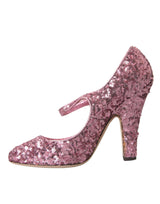 Pink Sequin Mary Jane pompe les talons hauts