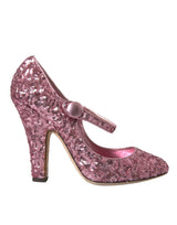 Pink Sequin Mary Jane pompe les talons hauts