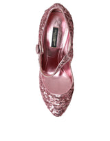 Pink Paillette Mary Jane Pumps High Heels Schuhe