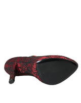 Chaussures en dentelle florale rouge noir Mary Jane