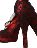 Scarpe da pompa floreale nera nera mary jane