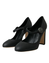 Schwarz Leder Mary Jane pumpt Heels Schuhe