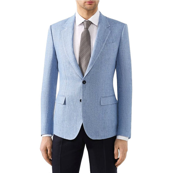 Blazer di lino azzurro