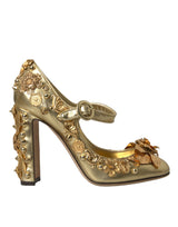 Crystal in pelle oro Crystal Janes Pompe scarpe