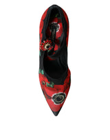 Crystal floral noir Mary Jane Pumps Chaussures