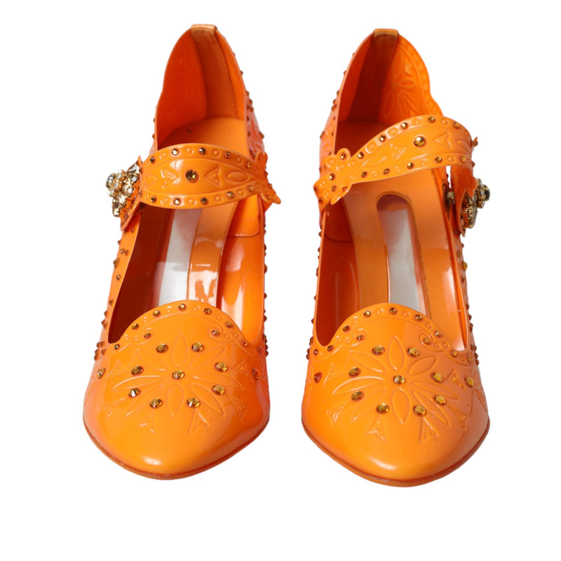 Orange Cinderella Blumenkristallpumpen Schuhe Schuhe