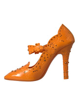 Orange Cinderella Blumenkristallpumpen Schuhe Schuhe