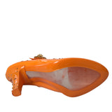 Orange Cinderella Blumenkristallpumpen Schuhe Schuhe