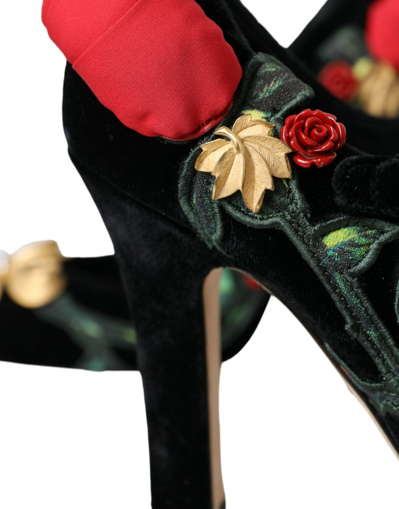 Brothe Black Roses Brooch Mary Jane Chaussures