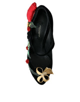 Black Roses Crystal Spettaio Mary Jane Scarpe