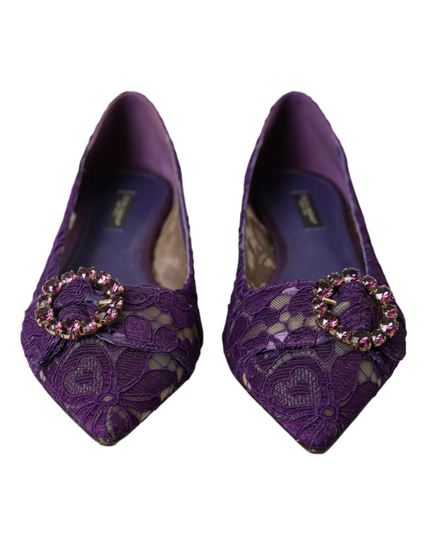 Purple Taormina Lace Crystal Mandis Chaussures