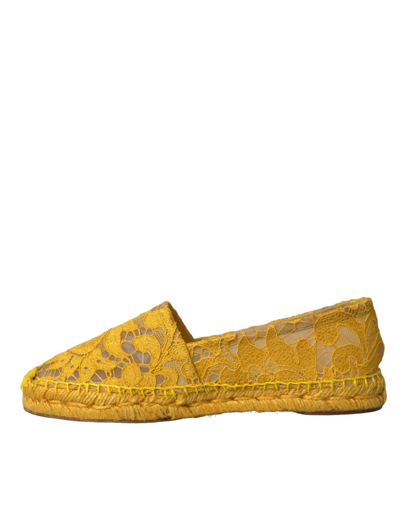 Mocassini gialli in pizzo espadrille scarpe piatti