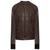 Brown Leather Di Lambskin Jacket