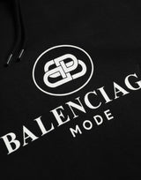 Black Cotton Logo Cooded Pullover Sweater