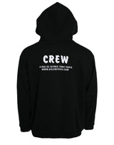 Schwarz -Baumwoll -Crew mit Kapuzepullover Sweatshirt -Pullover