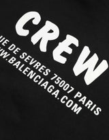 Schwarz -Baumwoll -Crew mit Kapuzepullover Sweatshirt -Pullover