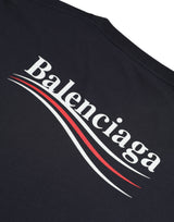 Dunkelblauer Baumwoll-Logo-Crew-Nacken kurzärmeles T-Shirt