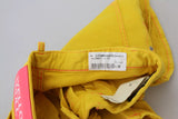 Pantaloncini da hotpants da donna larghi di cotone giallo