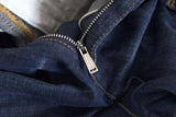 Blue High Taist Cotton Cargo Baggy Denim Jeans