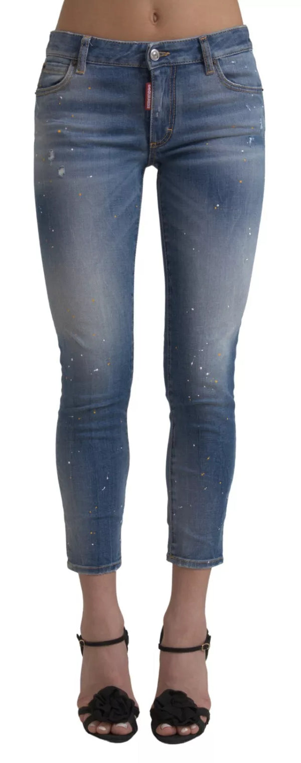 Jean en denim twiggy de taille bleue bleue