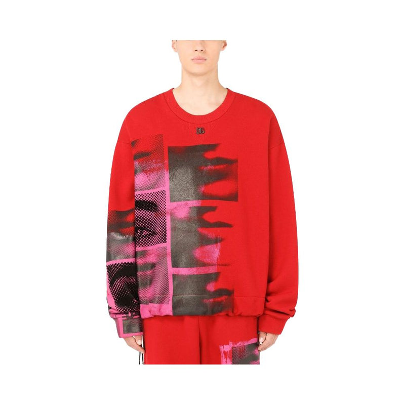 Maglione di cotone rosso