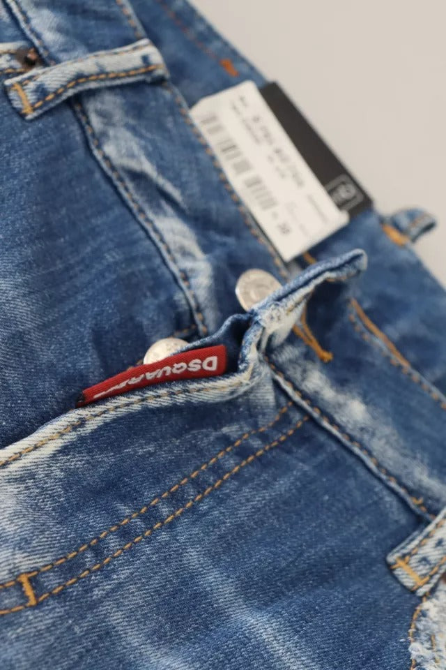 Blaue Baumwolltüste, geschnittenes kühles Mädchen -Denim -Jeans geschnitten