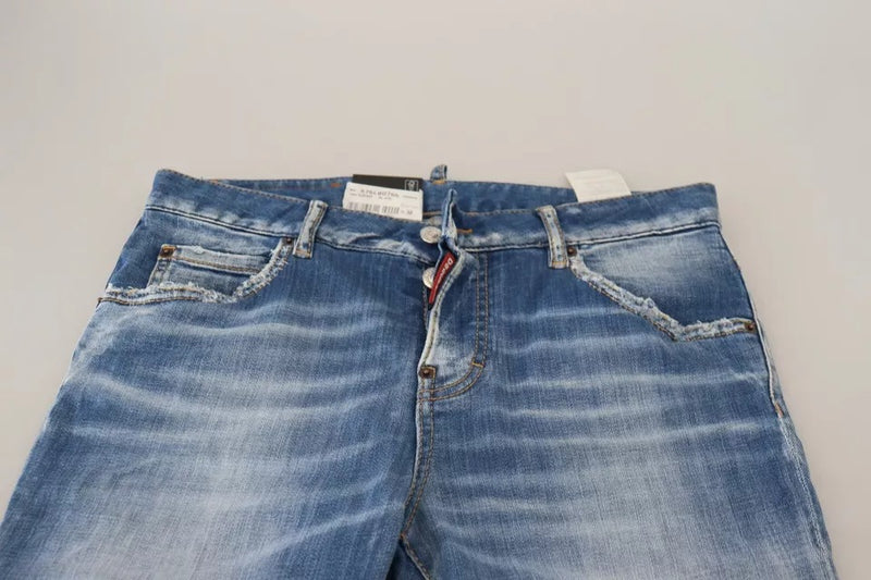 Blaue Baumwolltüste, geschnittenes kühles Mädchen -Denim -Jeans geschnitten