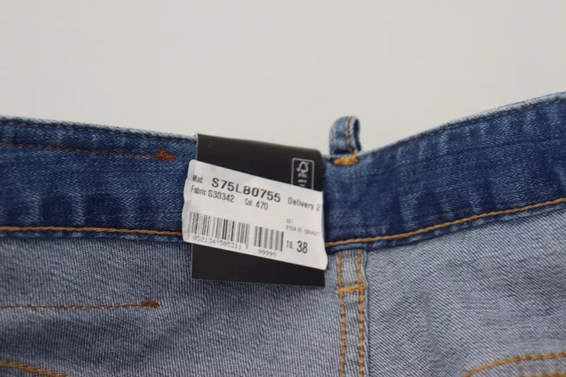 Blaue Baumwolltüste, geschnittenes kühles Mädchen -Denim -Jeans geschnitten