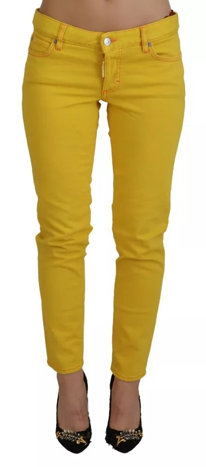 Coton jaune basse taille jennifer jeans denim