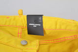 Cotone giallo a bassa vita corto jennifer jeans in denim