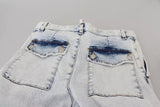 Jeans in denim di cotone a blu chiaro