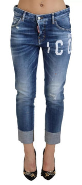 Icona blu a bassa vita corto cool jeans