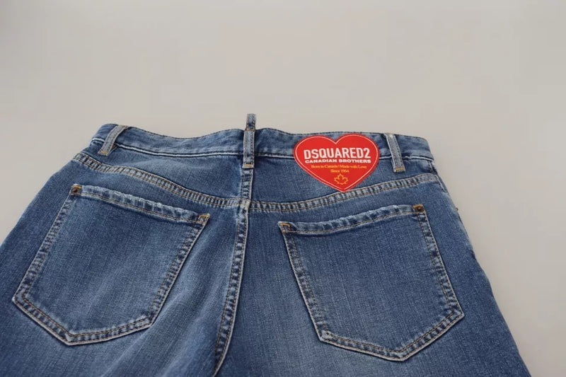 Jeans de mezclilla recta de cintura alta y angustiada