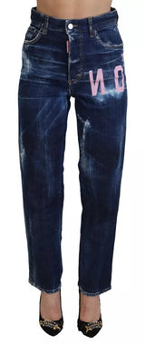 Blue Icon High Taille Gerade Denim Boston Jeans