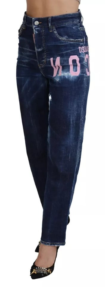 Blue Icon High Taille Gerade Denim Boston Jeans