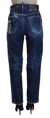 Icona blu jeans Boston in denim di icona blu