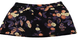 Black Floral Embroidery Mid Waist A-line Mini Skirt