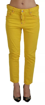 Coton jaune basse taille en denim jeans Cool Girl