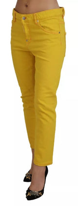 Coton jaune basse taille en denim jeans Cool Girl