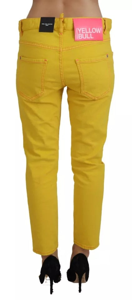 Cotone giallo a basso contenuto di jeans di jeans