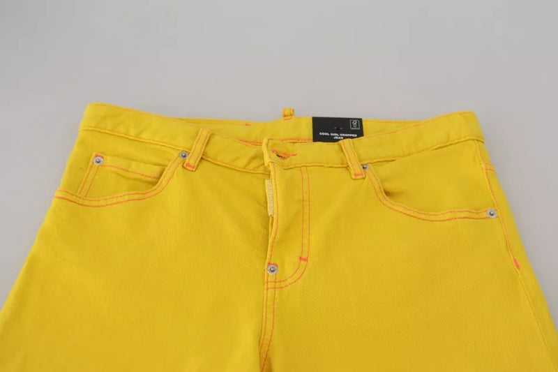 Coton jaune basse taille en denim jeans Cool Girl