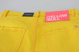 Cotone giallo a basso contenuto di jeans di jeans