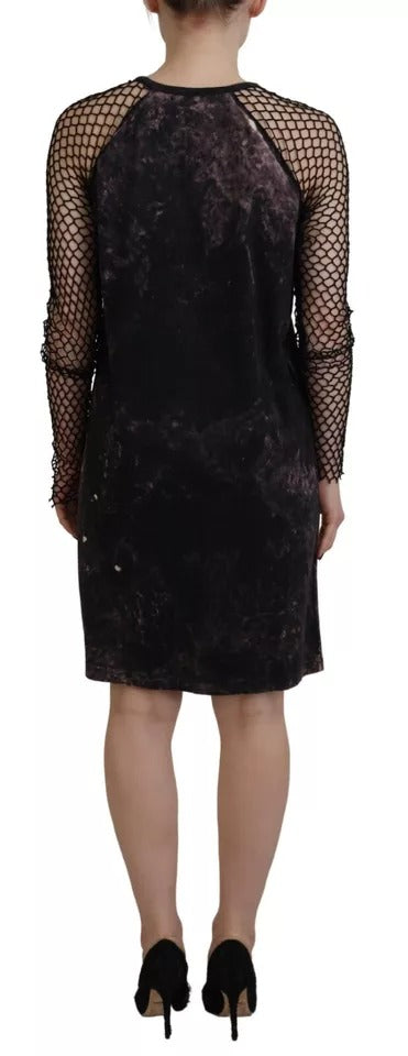 Robe de quart de coton à manches longues à cravate noire