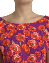 Multicolor Floral Cotton A-line Knee Length Dress