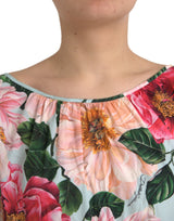 Robe plissée en cotonaline florale multicolore