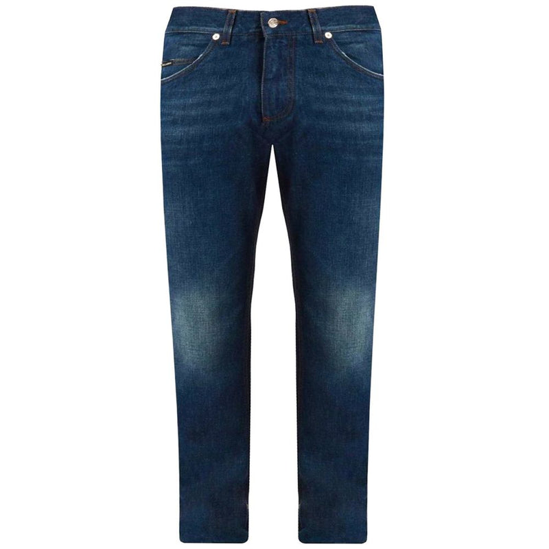 Jeans di cotone blu e pantalone