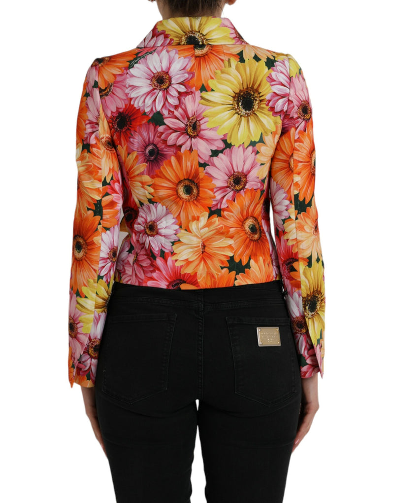 Multicolor Blumen -Brokat -Blazer -Manteljacke