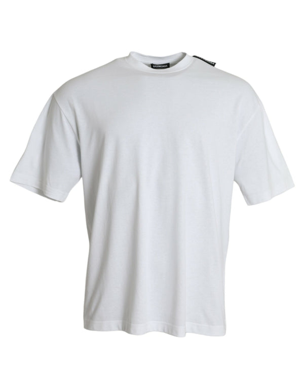 T-shirt à cou rond en maillot de coton blanc off